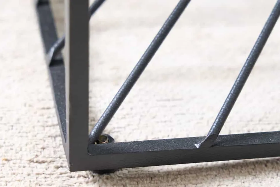 Abstrakter Couchtisch ILLUSION 60cm schwarz Metall Glas handmade modernes Design