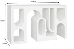 Abstrakter Konsolentisch ART AMBIENTE 120cm kupfer Edelrost-Look Beton Rundbogen-Design