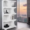 Abstraktes Regal ART AMBIENTE 180cm weiß Beton strukturiert Standregal
