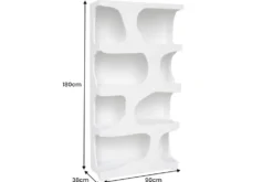 Abstraktes Regal ART AMBIENTE 180cm weiß Beton strukturiert Standregal