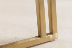 Armlehnen Stuhl EXTRAVAGANCIA dunkelgrün Chenillestoff Metall brushed champagner gold