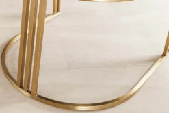 Armlehnen Stuhl EXTRAVAGANCIA beige Chenillestoff brushed champagner gold Metall