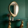Asymmetrischer Wandspiegel ORGANIC 95cm gold flexibel aufhängbar