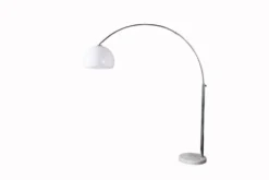 Ausziehbare Bogenlampe LOUNGE DEAL 175-205cm weiß Marmorfuß Stehlampe
