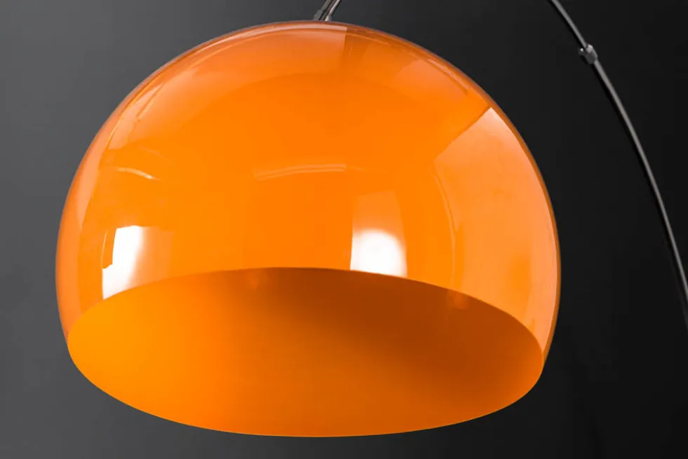 Ausziehbare Bogenlampe LOUNGE DEAL 175-205cm orange Marmorfuß Stehlampe