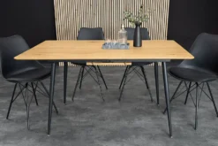 Ausziehbarer Esstisch APARTMENT 120-160cm natur Wildeiche schwarzes Metallgestell
