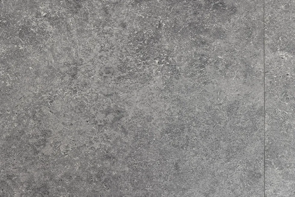 Ausziehbarer Esstisch APARTMENT 120-160cm grau Beton-Design schwarzes Metallgestell