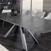 Ausziehbarer Esstisch CONCORD 180-230cm graphit grau Keramik schwarz Metall