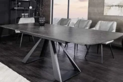 Ausziehbarer Esstisch CONCORD 180-230cm graphit grau Keramik schwarz Metall