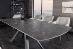 Ausziehbarer Esstisch CONCORD 180-230cm graphit grau Keramik schwarz Metall
