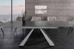 Ausziehbarer Esstisch CONCORD 180-230cm graphit grau Keramik schwarz Metall