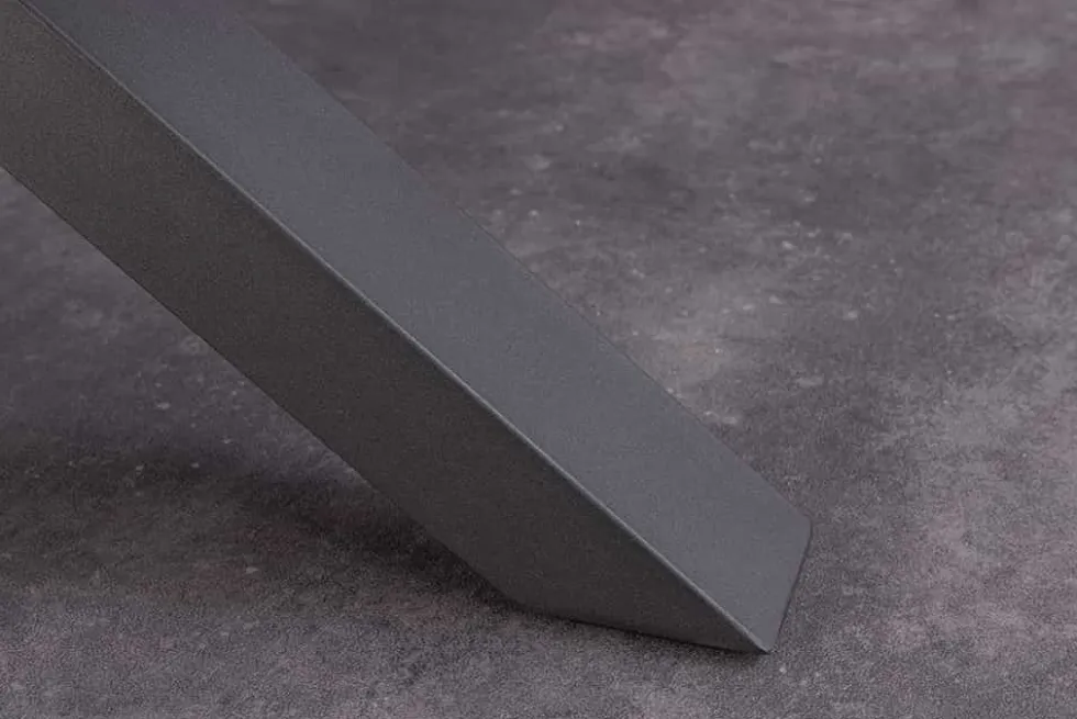 Ausziehbarer Esstisch ETERNITY 160-200cm weiß Keramik schwarz Metall