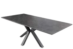 Ausziehbarer Esstisch ETERNITY 160-200cm graphit grau Keramik schwarz Metall
