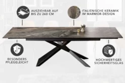 Ausziehbarer Esstisch EUPHORIA 180-220-260cm taupe anthrazit Keramik made in Italy
