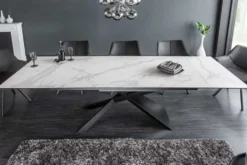 Ausziehbarer Esstisch EUPHORIA 180-220-260cm Marmor weiß Keramik made in Italy