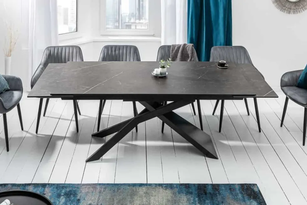 Ausziehbarer Esstisch EUPHORIA 180-220-260cm Graphit Keramik made in Italy