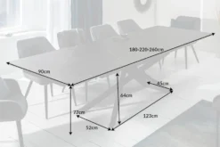 Ausziehbarer Esstisch EUPHORIA 180-220-260cm Graphit Keramik made in Italy