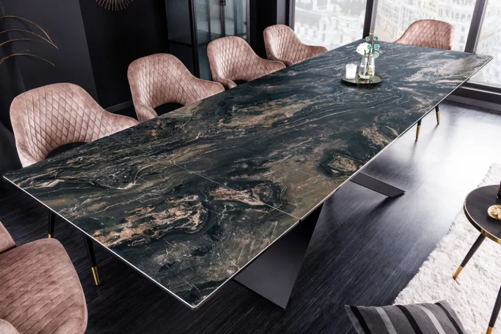 Ausziehbarer Esstisch EUPHORIA 180-220-260cm taupe Keramik made in Italy