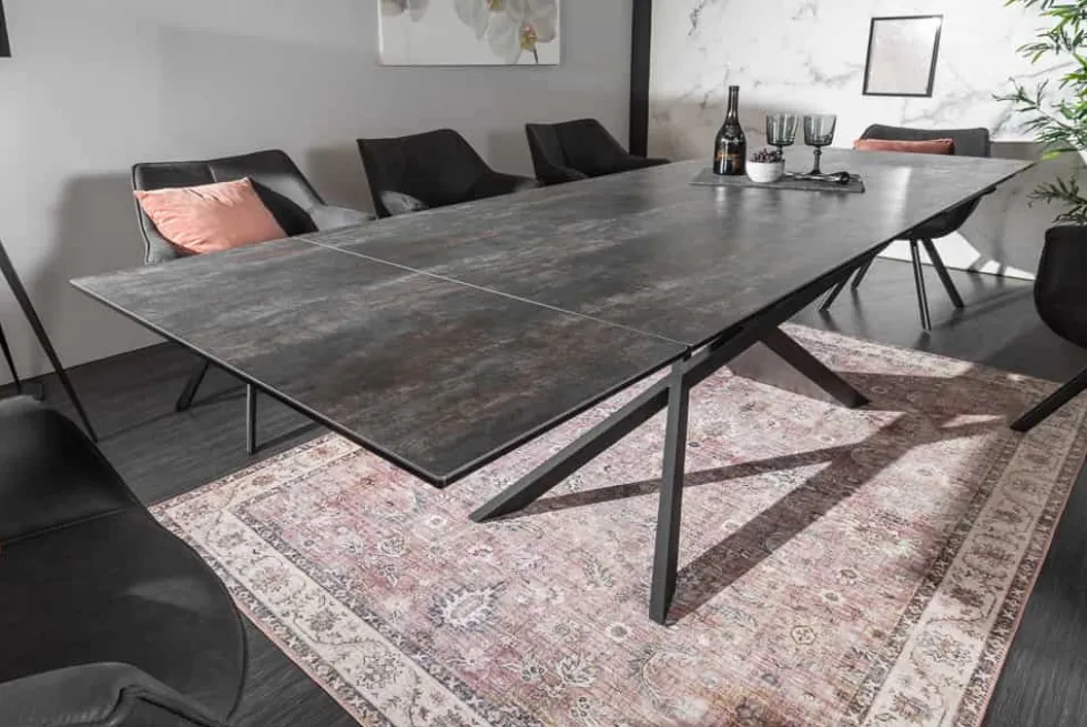 Ausziehbarer Esstisch EUPHORIA 180-220-260cm anthrazit Lava Keramik made in Italy