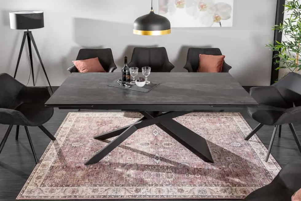 Ausziehbarer Esstisch EUPHORIA 180-220-260cm anthrazit Lava Keramik made in Italy