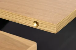 Ausziehbarer Esstisch GIANT 200-320cm natur Eiche schwarz Metall