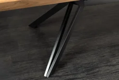 Ausziehbarer Esstisch GIANT 200-320cm natur Eiche schwarz Metall