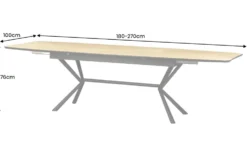 Ausziehbarer Esstisch GRANDEZZA 180-270cm natur Eiche schwarz Metall