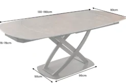 Ausziehbarer Esstisch INCEPTION 130-190cm rost oval Keramik bronze Gestell