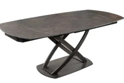 Ausziehbarer Esstisch INCEPTION 130-190cm rost oval Keramik bronze Gestell