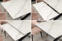 Ausziehbarer Esstisch MARVELOUS 180-220-260cm weiß Marmor Keramik made in Italy