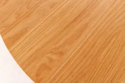 Ausziehbarer Esstisch VALHALLA WOOD 120-160-200cm natur Eichenholz oval Säulenfuß
