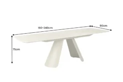 Ausziehbarer Esstisch VOGUE 160-240cm beige Keramik Travertin Metall champagner greige