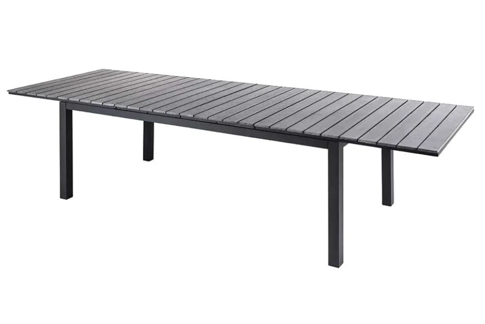 Ausziehbarer Gartentisch DESIGNO 200-250-300cm grau Aluminium In- und Outdoor Esstisch