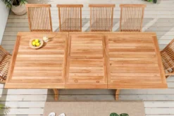 Ausziehbarer Gartentisch EMPIRE TEAK 170-230cm natur Teakholz massiv wetterfest