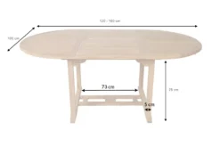 Ausziehbarer Gartentisch EMPIRE TEAK 120-180cm natur Massivholz oval
