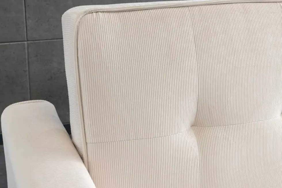 Ausziehbares Schlafsofa SMART 180cm beige Cord 2-Sitzer Couch mit Nosagfederung
