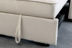 Ausziehbares Schlafsofa SMART 180cm beige Cord 2-Sitzer Couch mit Nosagfederung