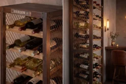 Authentisches Weinregal BODEGA 190cm natur Pinienholz Flaschenregal Schubladen