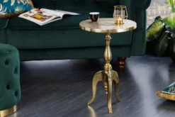 Barock Beistelltisch SAVOY 55cm gold Metall Dreibein rund Vintage