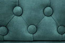 Barocker Sessel CHESTERFIELD petrol Samt Federkern goldene Nieten mit Knopfheftung