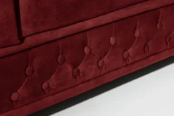 Barock Sofa CHESTERFIELD 205cm rot Samt Federkern Knopfheftung 3-Sitzer Couch