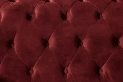 Barock Sofa CHESTERFIELD 205cm rot Samt Federkern Knopfheftung 3-Sitzer Couch