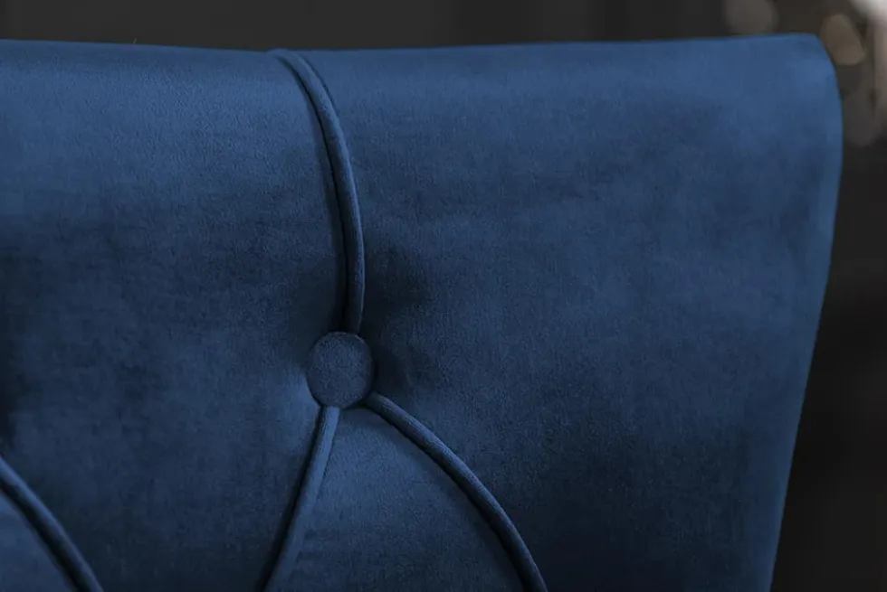 Barock Stuhl CASTLE DELUXE royalblau Samt Löwenkopf Chesterfield Design Esszimmerstuhl Nieten