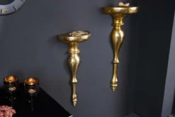 Barock Wandkonsole SCALA 80cm gold Metall Wandregal handmade Wanddekoration