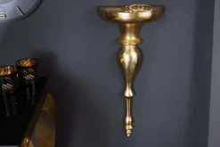 Barock Wandkonsole SCALA 60cm gold Metall Wandregal handmade Wanddekoration