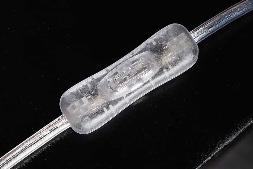 Befüllbare Tischlampe CLASSICO 60cm weiß transparent Glas mit Leinenschirm
