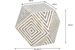 Beistelltisch HARMONY NATURE 60cm braun weiß Mosaik Kunsthandwerk