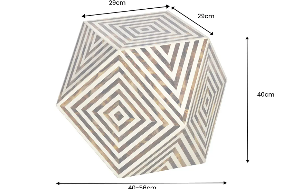 Beistelltisch HARMONY NATURE 60cm braun weiß Mosaik Kunsthandwerk