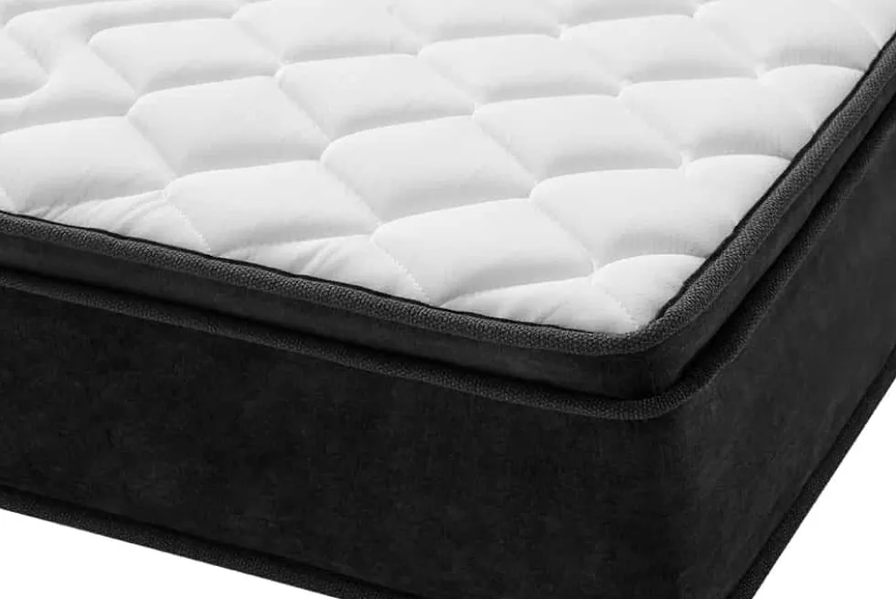 Bequeme Matratze mit Topper CLOUD FLEX 160x200cm dunkelgrau Tonnentaschenfederkern 9-Zonen