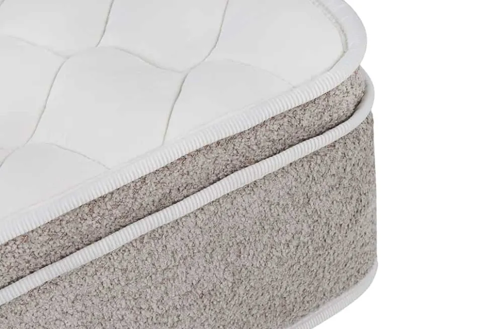 Bequeme Matratze mit Topper CLOUD FLEX 180x200cm greige Tonnentaschenfederkern 9-Zonen